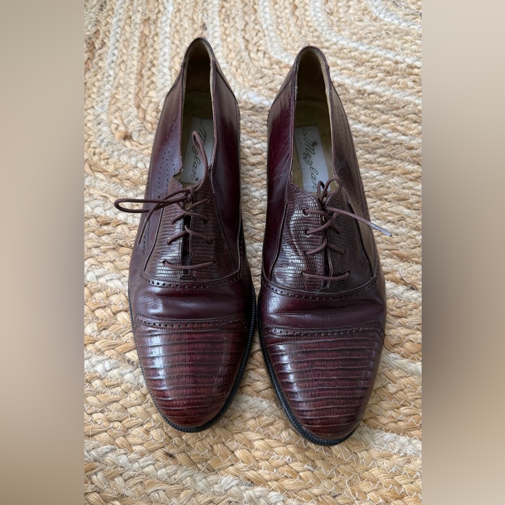 Mezlan Exotic Elegant Size 11 Burgundy Leather Men's Shoes